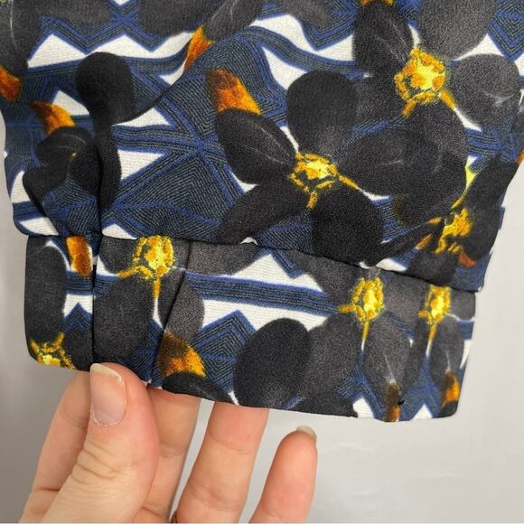 J CREW Floral Pants Joggers Womens Size 4 Abstract Office Professional Career - Picture 4 of 9